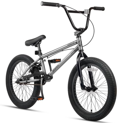 AVASTA Hesper 20 Zoll Kinderfahrrad Freestyle BMX Fahrräder für 6 7 8 9 10 11 12 13 14 Jahre alte Jungen und Anfänger, Grau