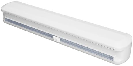 Cling Film Dispenser, Reusable Cling Film Dispenser, Cling Wrap Dispenser with Slide Cutter, Also for Aluminum Foil, Tin Foil, Baking Paper(S)