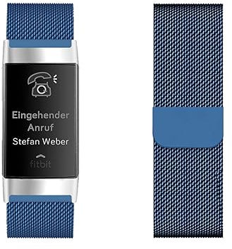 KUWAI Armbänder für Fitbit Charge 4/Charge 3 Armband, Rostfreie Stähle Magnetischer Armband für Fitbit Charge 4/Charge 3 Armbänder für Männer Frauen Band für Fitbit Charge 4/Charge 3 (J)