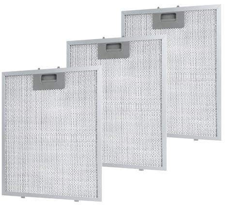 Fanxinzttc 3 Stück Metallfettfilter für Dunstabzugshaube 320x260mm Filter Metall Universal-Dunstabzugshaube, Fettfilter mit Metallgitter für Küchenabzugshauben
