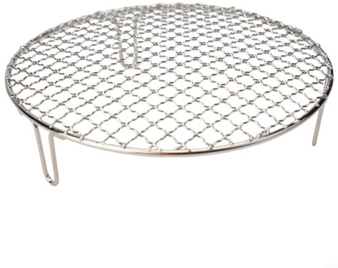 Gettimore Edelstahl-Grillrost, rundes Grillgitter mit Beinen, wiederverwendbarer Grillrost für Outdoor-Camping, Grillen und Heimgebrauch (25 cm)