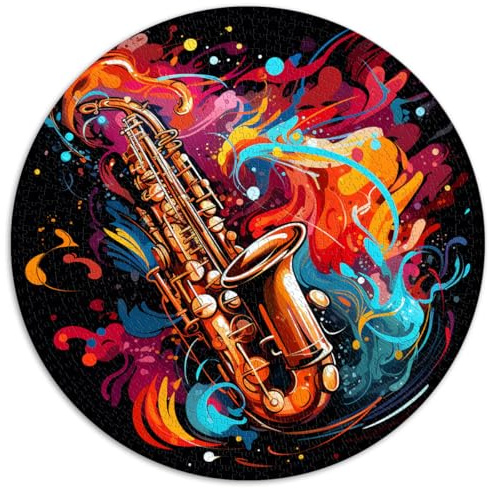 Puzzle für Saxophon, bunt, 1000 extragroße Teile, Puzzlespiel, Heimkunstdekor, anspruchsvolles Spiel, Geschenke, 26,5 x 26,5 Zoll
