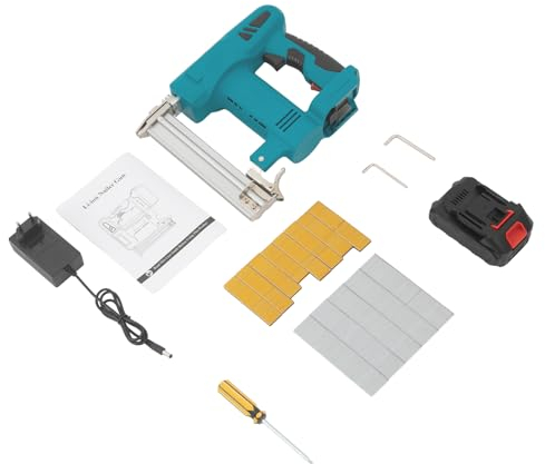 SICHENSH Juego de pistola de clavos 2 en 1, clavadora eléctrica, pistola de uñas inalámbrica con dos modos de clavo, grapadora de grapas, adecuada para carpintería, muebles tapizados, revestimientos