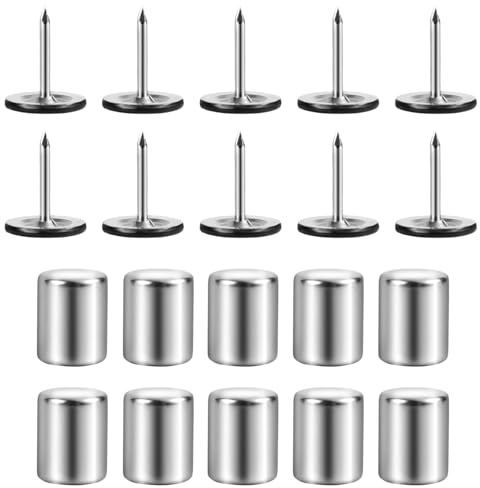 10 St Magnetische Reißzwecken, Reißzwecken aus Metall für Bilder mit 10 Magneten Flache Reißzwecken zum Aufhängen von Fotos Dekorative Magnetische Wandnadeln Posteraufhänger für Korktafeln