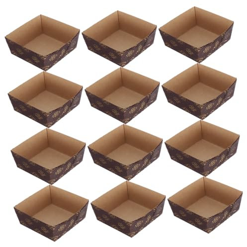 SHOWERORO 50piezas Bandeja De Pan Corrugada Moldes De Papel Para Hornear Desechables Decorativos Moldes Para Pan Miniatura Hornear Casero Suministros Para