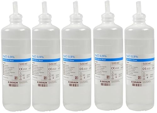 5 flaconi soluzione fisiologica NaCl 0,9% 500 ml B-BRAUN ECOLAV