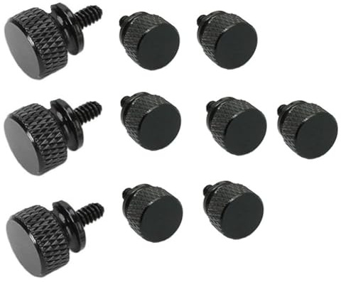 Pqahffowr 10 /set UNC6-32 M3,5 räfflade skruvar för GPU-fäste PSU datorhölje PC-sidopanelskruvar montering vattenkylning svart