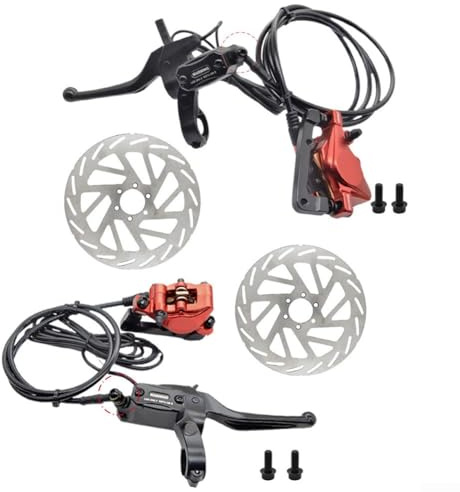 Zusammenklappbares hydraulisches E-Bike-Bremsen-Set, 180 mm Bremsscheibe hinten, maximale Bremseffekt (links mit Scheibe)