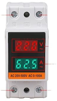 bvwkkynle 1pcs 100A Voltmetro Amperometro 35MM Rail Tipo AC Monofase Digitale Volt Amp Monito