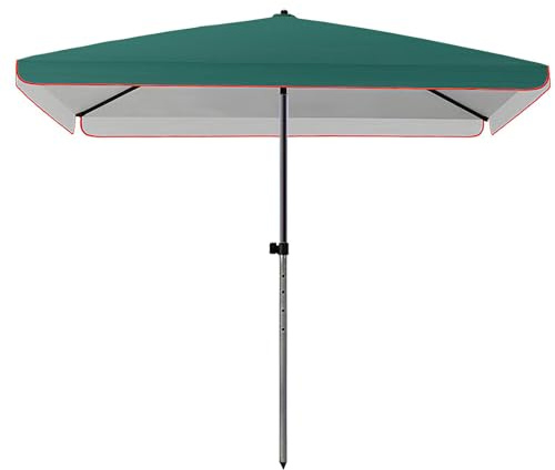Square Garden Parasol 2x2.0m, Outdoor Heavy Duty Umbrella with Crank Handle, Market Table Umbrella UV Protection Waterproof (Green,2x2.0m)