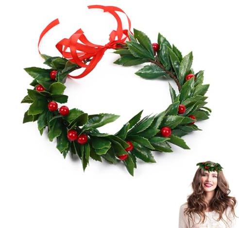 WUSJCOF Kopfschmuck Lorbeerkranz Abschlussfeier, Griechische Göttin, Römische Göttin, Accessoire, Haarreif, Mottoparty, Karneval, Fasching