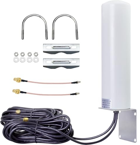 ACONRFTOL Antena 4G 5G LTE para exteriores 698-2700 3300-3800MHz con conector SMA macho RG58 y SMA hembra a TS9 macho RG316 cable de 15 cm de alta ganancia para enrutador 3G 4G módem router