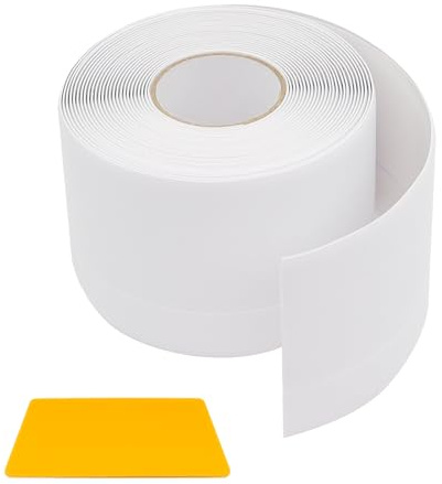 MISIQIMA Plinthe Souple Autoadhésive, 50 × 20MM Plinthe PVC, 6M Baguette de Finition, Corniere PVC avec Grattoir, Convient pour Cuisine et Chambre à Coucher