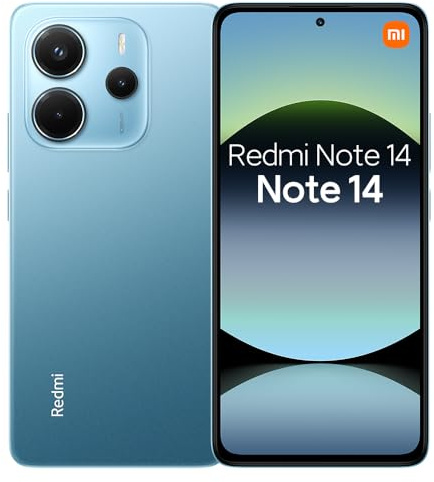 XIAOMI Redmi Note 14 4G Smartphone, 8 GB + 256 GB, AMOLED-Display, 16,9 cm (6,67 Zoll), FHD+ 120 Hz, MediaTek Helio G99-Ultra, Kamera 108 MP, 33 W TurboCharge, 5500 mAh, Blau (Ladegerät nicht