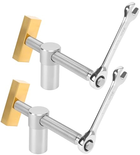 HEIYUET 2 Stück Holzbearbeitung Bankhaken 20mm, Tisch Werkbank Klemmen, Werkbank Schraubstock Zubehör Klemme, Niederhalter für Hobelbank, Tischlerwerkzeug, Silber