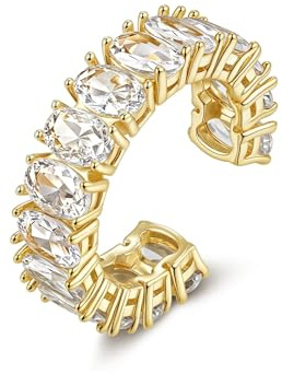 Joo&Rind Anelli Donna Oro 14K Placcato Anello Quadrifoglio Donna Anello Regolabile con Zirconi Impermeabile Ipoallergenici Gioielli per Donne Regalo