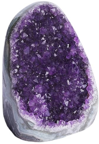 Roca de cristal de amatista Geoda de amatista natural 3.53-10.58 oz Cristales y piedras de energía positiva para la decoración del hogar de la oficina del coche Cristal de cuidado personal de la s.