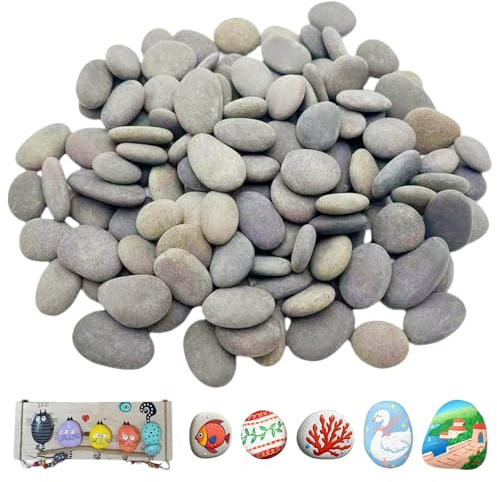 FENGCHUANG 40 Stück 1-3 cm Steine Zum Bemalen Steine Bemalen Flache | Steine Zum Bemalen Wird für Garten Blumentöpfe Aquarium Dekoration Bastelarbeiten Kunst und Gartendekoration verwendet