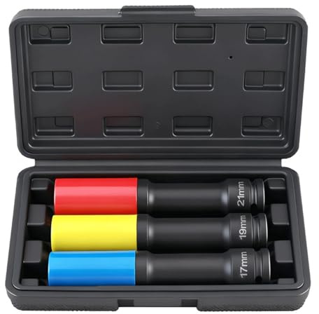 Portable 3 Piece Socket Set 1 / 2Inch Drive Featuring Easy Storage for Organized Tool Carrying Socket Auto Repair Wheel Tool Efficient Set