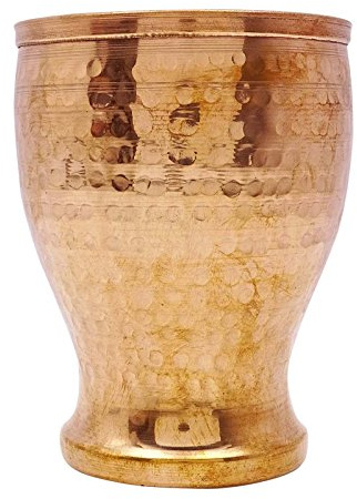 Verre d' eau en cuivre indien traditionnel Ayurveda main Tumbler potable