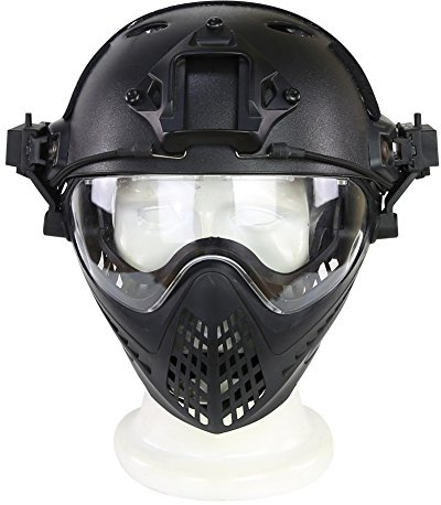 Koyheng Casque de Protection Militaire, Casque de Paintball Airsoft de Combat avec Masque et Casque de sécurité Tactique