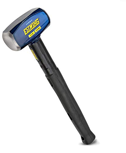 Estwing 4-Pound Hard Face Sledge Hammer - 16-Inch Indestructible Handle, Locked Steel Head, Vulcanized Rubber Grip for Demolition & Stake Driving
