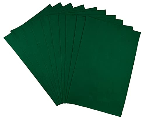 Netuno 10 x Deko Filz Dunkelgrün A4 1mm Bastelfilz Filzstoff zum Dekoration Basteln DIY Handwerk für Kinder Hochzeit Tischdeko Osterdeko Fruehling