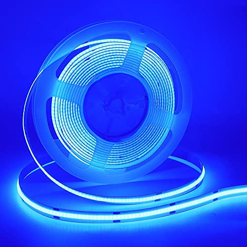 XUNATA USB COB LED Streifen 320 LEDs/m Superhell Hohe Dichte Selbstklebend Flexibles 5V COB LED Lichtband Strip für Schlafzimmer Küche Home Innendekoration (Blau, 5M)