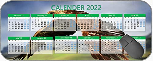 Kalender 2022 Jahr Mauspad, Eagle Fliegenhimmel Vogel Raubtier MP1354 rutschfeste Gummi Base Mousepad
