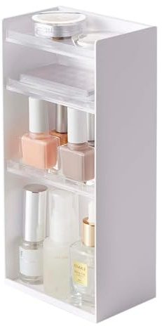 YAMAZAKI Home Tower Schmuck- und Make-up-Organizer, stehende Kosmetik-Aufbewahrungsbox, Vitrine, flache Tabletts – flache Tabletts