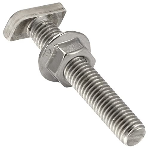 Hammerkopfschrauben M10x20 Edelstahl mit Flanschmuttern 20 Stück Sechskantmutter Flachkopfschrauben Photovoltaik Solar OPIOL QUALITY®
