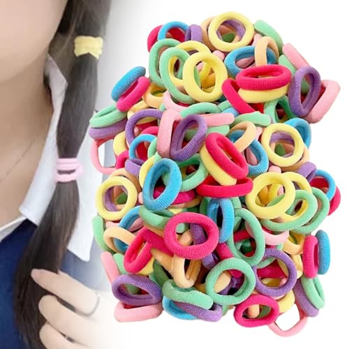 ZoeTekway 100 st färgglada mini scrunchies små hårband barn hår scrunchies gage flickor pigtail flickor