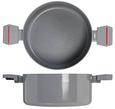 H&H Division Casseruola in Alluminio con Rivestimento Anitaderente PFLUON, 24cm