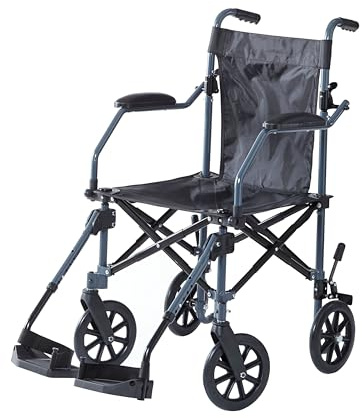 Orbisana TRS120 Transport-Rollstuhl | Reiserollstuhl für Flugzeug & Auto, leichter Faltrollstuhl für Senioren, Extrem leicht & kompakt, Hoher sitzkomfort