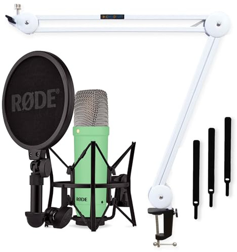 Rode NT1 Signature Green Studio-Mikrofon Grün + keepdrum MS138 Gelenkarm-Stativ Weiss