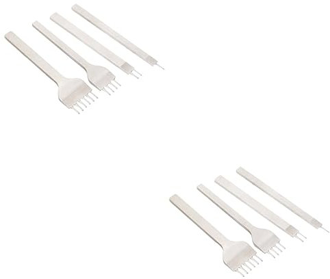 STOBOK 8 Piezas Cincel De Costura De Diamante Cincel Para Coser Cuero Cincel De Cuero Kit De Perforación De Cincel Herramientas Cincel De Diamante Punta De Bricolaje Acero Suite