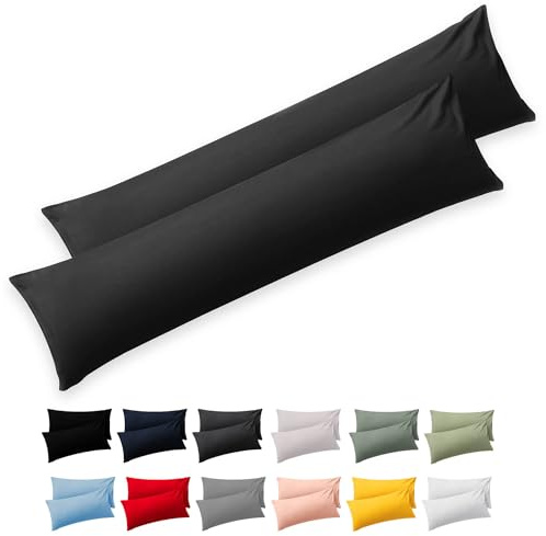 Blumtal Kuddfodral för Sidosovare 40 x 145 (Set Med 2) - Antracit - 100% Bomull, Oeko-Tex-Certifierad, Med Blixtlås