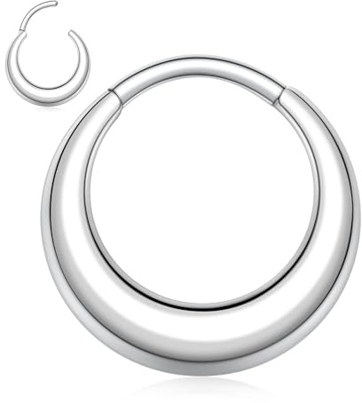 hengkaixuan 16G septum piercing septum clicker ring septum ring smycken för kvinnor 316L rostfritt stål näsa ring Daith brosk ring örhänge segment clicker ring tragus helix conch piercing 8 mm 10 mm,