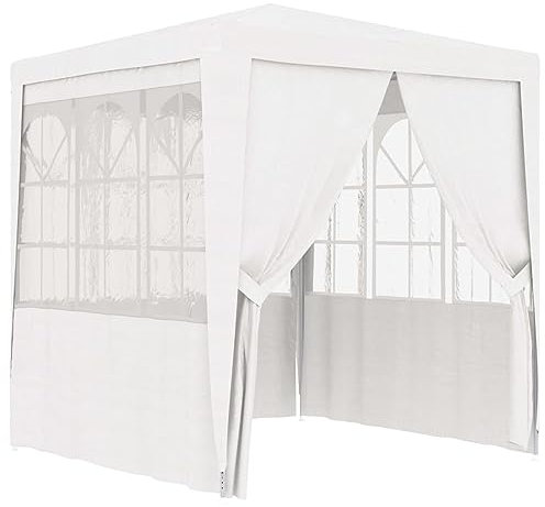 ShCuShan Gazebo Professionale con Pareti 2x2 m Bianco 90 g/m²,Gazebo Pergola Con Telo Impermeabile Richiudibile E Struttura Rettangolare In Acciaio Inossidabile Ad Alta Densità, Per Arredo Giardino, T