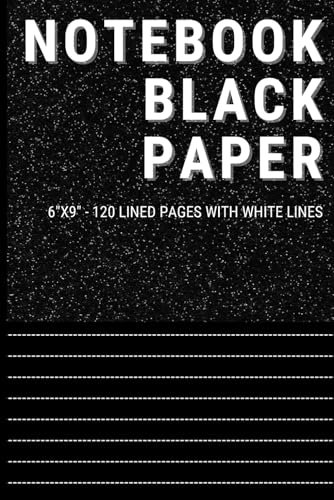Notebook Black Paper: Reverse Color Pages with White Lines | Great for Doodling, Journaling, and Personal Notes | Marble Cover
