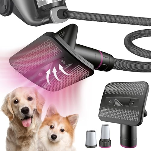 Pet Hair Grooming Brush Vacuum Attachment - Pet Vacuum Grooming Brush Hair Remover Shedding Deshedding Attachment Tool Kit for Dogs and Cats