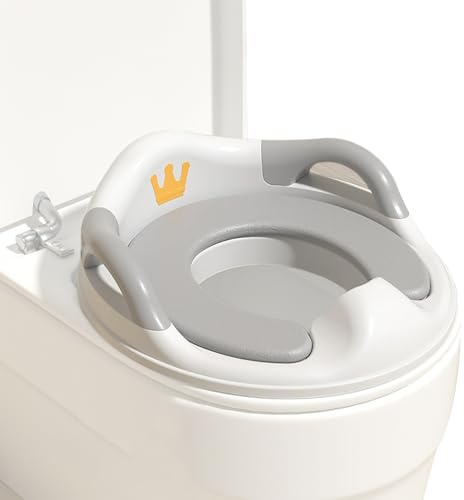 Toilettensitz mit Griff – rutschfester Toilettentrainer | 37 x 34 x 10 cm | Toilettensitz für Kinder | Anti-Stick Detachable Toilet Trainer und Zubehör für Zuhause, Travelling, Camping, Bad