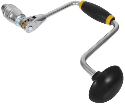 ROMISBABA Taladro de Manivela Manual de Acero Resistente y Multifuncional para Joyería y Carpintería, Herramienta de Punzón Central para Madera y Paredes