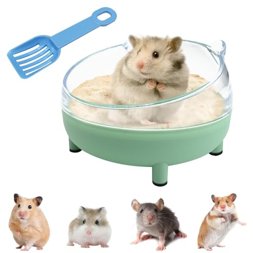 PLUSHCEWT Hamster Badezimmer Badewanne,HamsterSandbad mit Schaufel,Hellgrün