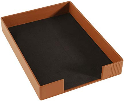 Läufer 39049 La Linea Briefkorb, naturgenarbtes Rindsleder, terrakotta, Handgefertigt aus Echtleder in Deutschland, Briefablage aus Leder