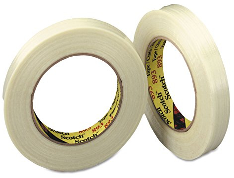 3M Scotch 893 Polypropylene Filament Tape, 300 lbs/inch Tensile Strength, 60.14 yds Length x 0.94 Width, Clear by 3M