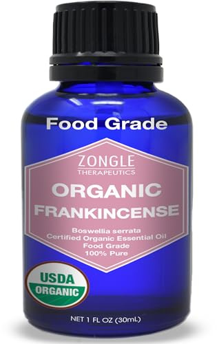 Organic, Frankincense Essential Oil, Food Grade, for Face – 100% Pure, Frankincense, Resin, Oil, Boswellia Serrata, Edible, by Zongle Therapeutics, 1 OZ