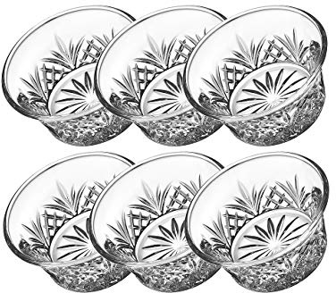 Godinger Bowl Set - Mini Crystal Prep, Dip, Dessert, Bar Dish Bowls - Set of 6, 2oz