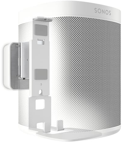 Vogel's SOUND 4201 Supporto da parete per altoparlanti per Sonos One (SL) e Play 1, max. 5 kg, inclinabile -30º/+30º, orientabile fino a 70º (sinistra/destra), Also fits Sonos PLAY1, blanc, 1 support