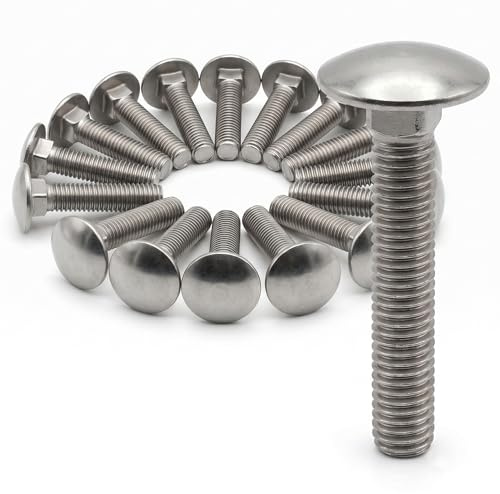 PROTECH 100x M5x25 Rostfreie Schlossschrauben Edelstahl A2 Torschrauben | DIN 603 Flachrundschrauben für Zaun & Torbau | Vollgewinde